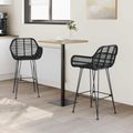 vidaXL Barová stolička 2 ks Čierna 55 x 52 x 92 cm Ratan a železo