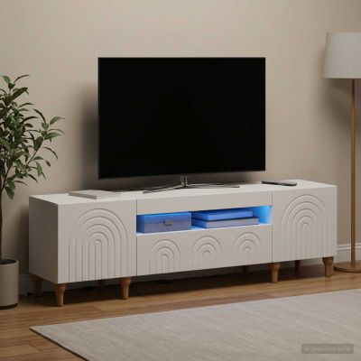 vidaXL LED TV kabinet Biela Kompozitné drevo