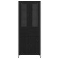 vidaXL Highboard 2 ks Čierny dub 69,5 x 34 x 180 cm Kompozitné drevo