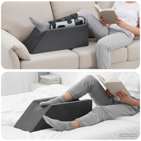 vidaXL Vankúš na nohy 68 x 25 x 21,5 cm Pevný PU pena Sivá