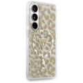 Obal Guess IML Leopard Print Triangle MagSafe pre Samsung Galaxy S26 hnedá