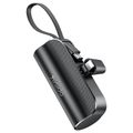 YESIDO POWERBANK YP68 5000 mAh 12W + USB-C CABLE, LIGHTNING CONNECTOR BLACK