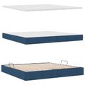 vidaXL Postel s úložným prostorem a matrací Modrá 200 x 200 cm