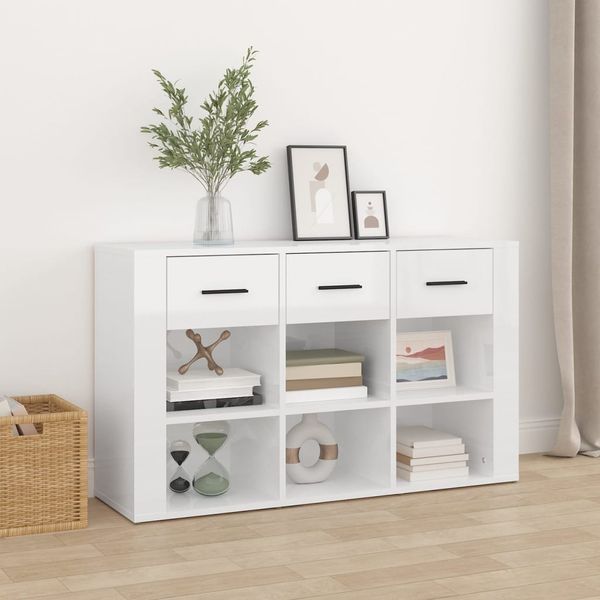 vidaXL Komoda lesklá biela 100x30x59,5 cm spracované drevo