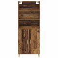 vidaXL Highboard Staré drevo 69,5 x 32,5 x 180 cm Kompozitné drevo