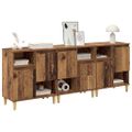 vidaXL Komody 3 ks Staré drevo 60 x 35 x 70 cm Kompozitné drevo