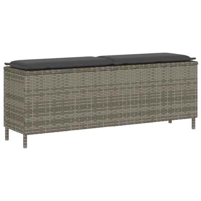 vidaXL záhradná lavička s vankúšom sivá 110x30x40,5 cm polyratan