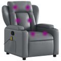vidaXL Masážne kreslo s polohovacím mechanizmom, sivé, umelá koža