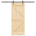 vidaXL Posuvné dvere NARVIK Prírodná a čierna 85 x 210 cm (213,5 cm)