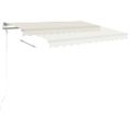 vidaXL Automatická markíza, LED a senzor vetra 300x250 cm, krémová