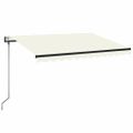 vidaXL Automatická markíza, LED a senzor vetra 350x250 cm, krémová