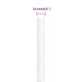 vidaXL Lodné lano biele 14 mm 50 m polypropylén
