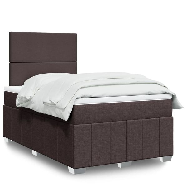 vidaXL Boxspring posteľ s matracom tmavohnedá 120x200 cm látka