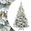 vidaXL Umelý vianočný stromček s 300 LED-i Biela 180 cm PE a PVC