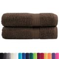vidaXL Prémiové utierky na ruky SOLUND 2 ks hnedé 50x100 cm 600 g/m²