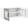 vidaXL Nástenný sklenený kabinet PORTO Betónová šedá 80 x 31 x 40 cm