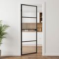 vidaXL Domové dvere 76 x 201,5 x 3,5 cm Hliník a tvrdené sklo