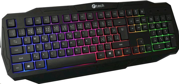 C-TECH Arcus GKB-15/Drôtová USB/ CZ- SK layout/Čierna