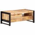vidaXL Konferenčný stolík 100x50x40 cm surové mangovníkové drevo