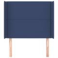 vidaXL Čelo postele so záhybmi modré 83x16x118/128 cm látka