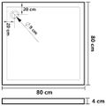 vidaXL Štvorcová sprchová vanička z ABS biela 80x80 cm