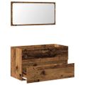 VidaXL Kúpeľňová skrinka so zrkadlom Old Wood Tried Wood