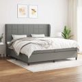 vidaXL Boxspring posteľ s matracom tmavosivá 200x200 cm látka