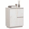 vidaXL Komoda, biela 60x34x75 cm, borovicový masív