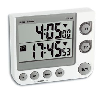 38.2025 TFA 2-TIMER Digitálny dvojitý časovač, biely