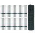 vidaXL Zvarené pletivo s podperami 100 x 0,5 m PVC potiahnutá oceľ