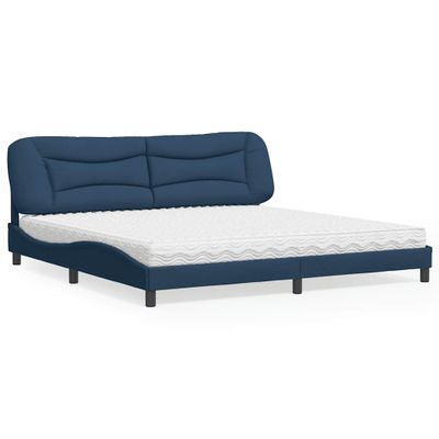 vidaXL Posteľ s matracom Hvar modrá 200x200 cm látka