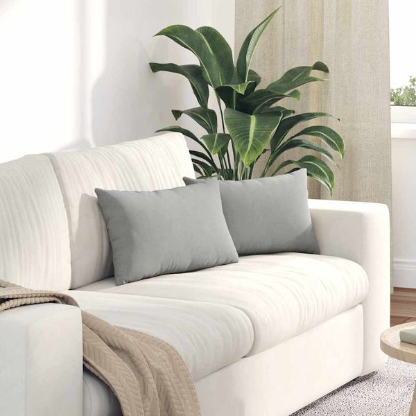 vidaXL Vankúše na pohovku 2 pcs Svetlosivá 50 x 30 cm látka
