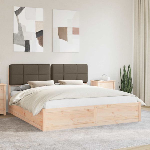 vidaXL Rám postele s čalúneným čelom Sivohnedá 200 x 200 cm