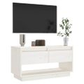 vidaXL TV skrinka biela 74x34x40 cm masívna borovica