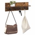 vidaXL Vešiak na stenu Nástenná montáž Dymová dub 60 x 10,5 x 18 cm