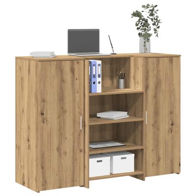 vidaXL Recepčný stôl dub artisan 135x50x103,5 cm kompozitné drevo