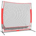 vidaXL Prenosná baseballová sieť čiernočervená 215x107x216cm polyester