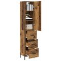 vidaXL Highboard Staré drevo 34,5 x 34 x 180 cm Kompozitné drevo