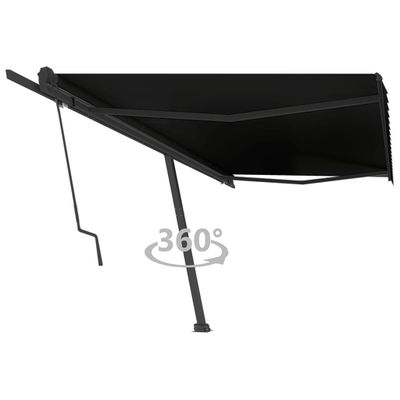 vidaXL Samostatne stojaca automatická markíza 500x350 cm antracitová