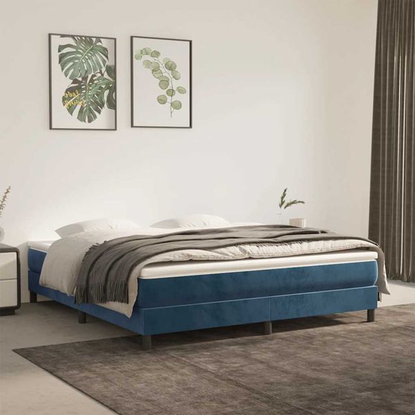 vidaXL Matrac s taštičkovými pružinami stredná tvrdosť tmavomodrá 160x210x20 cm zamat