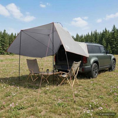 vidaXL Auto Stan 350 x 250 cm Šedá a oranžová Polyester a oceľ