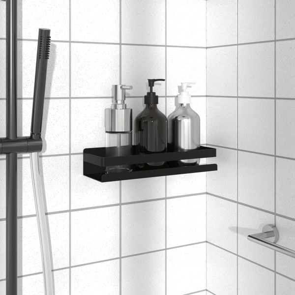 vidaXL Sprchová polica matná čierna 30x10x6 cm brúsená nerez.oceľ 304