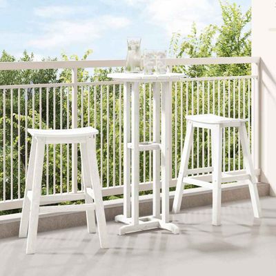 vidaXL Záhradný bar set 3 pcs Biela HDPE