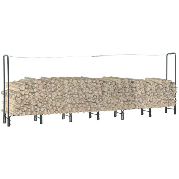 vidaXL Stojan na krbové drevo, antracitový 360x35x120 cm, oceľ