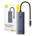 Rozbočovač 5 v 1 Baseus série UltraJoy USB-C na HDMI4K@30Hz+3xUSB 3.0+1xPD (sivý)