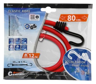 Pružný upínač DOUBLE HOOK 10 mm/80 cm TÜV/GS