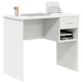 vidaXL Stôl Biela 90 x 49 x 75 cm Kompozitné drevo