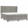 vidaXL Posteľný rám boxsping s matracom bledosivý 160x200 cm zamat