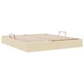 vidaXL Otomanový posteľný rám s úložiskom Krémová 160 x 200 cm látka