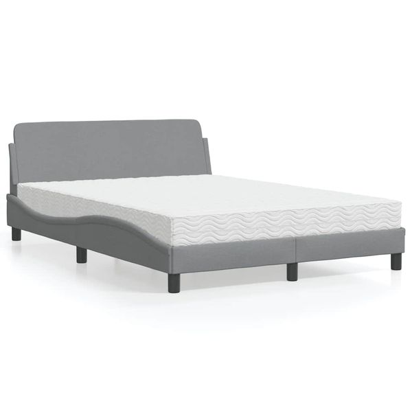 vidaXL Posteľ s matracom Dover bledosivá 140x200 cm látka